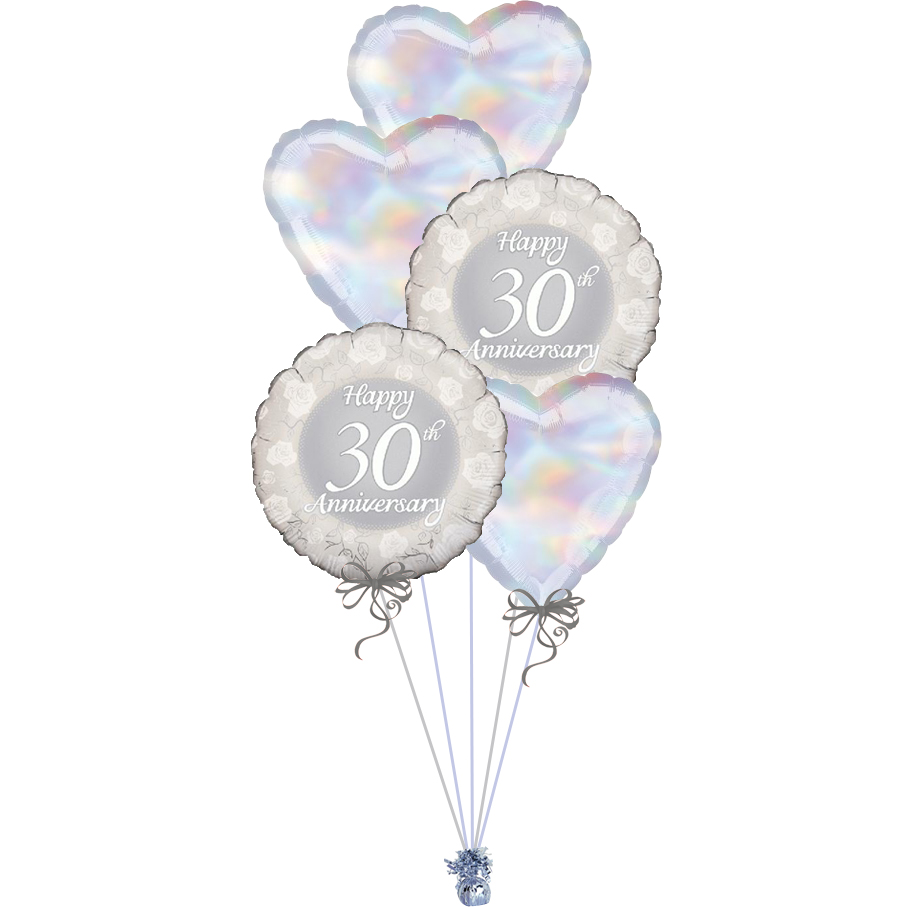 30th Anniversary Foil Bunch Magic Balloons
