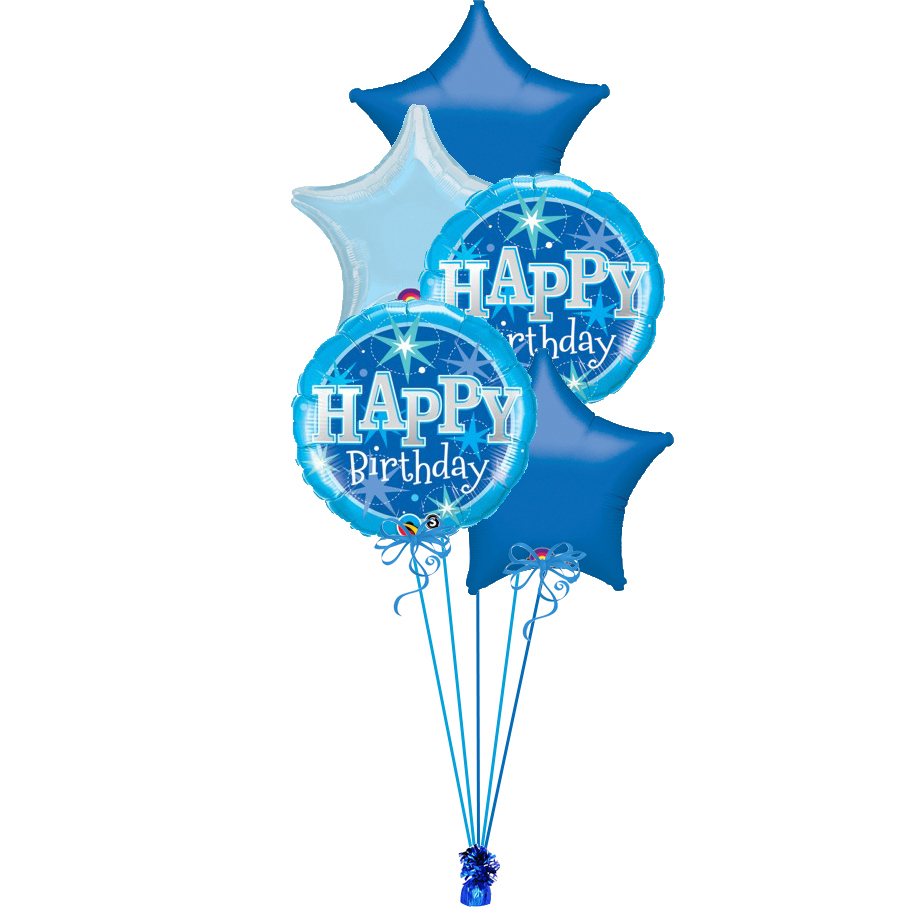 Blue Birthday Sparkle Bunch | Magic Balloons