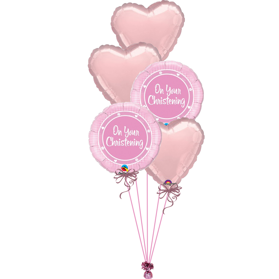 On Your Christening Foil Bunch Pink Magic Balloons