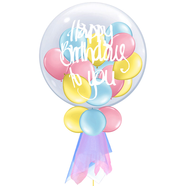 Personalised Pastels Large Deco Bubble Balloon Magic Balloons