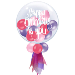 Personalised Purples & Pinks Large Deco Bubble Balloon