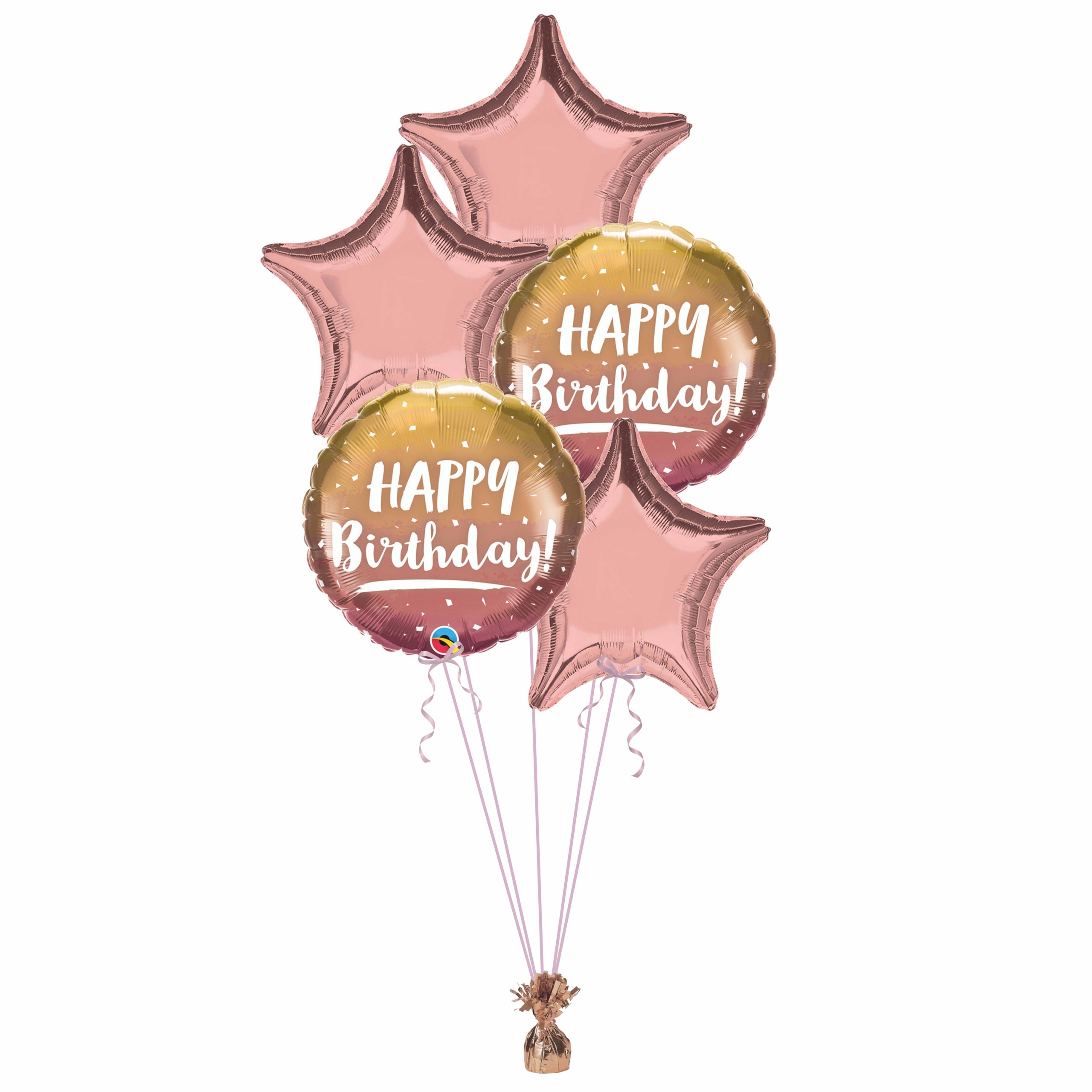 Ballons Happy Birthday rose